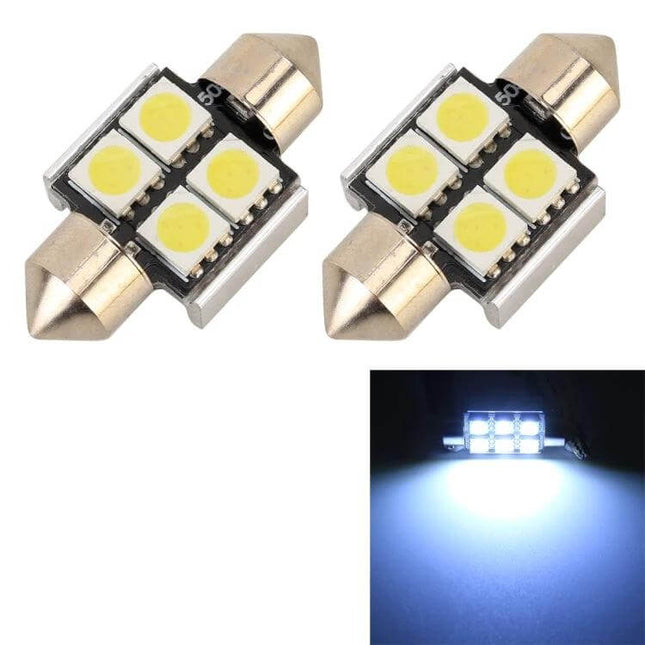 Car Reading Lamp 31mm 7000K 80LM 4LED SMD-5050 DC12V Car Interior - compact 31x16x8mm cool white map light
