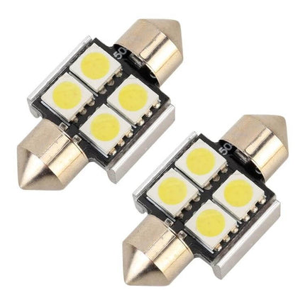 Car Reading Lamp 31mm 7000K 80LM 4LED SMD-5050 DC12V Car Interior compact 4-SMD LED festoon bulbs for map or reading light