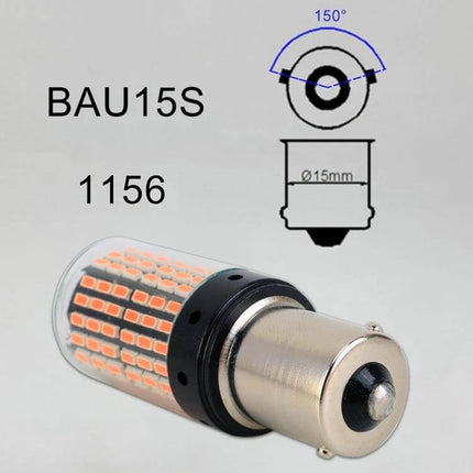 2-Pack Car Turn Signal Lights For 12V Vehicles, Durable Build - BAU15S 1156 LED replacement bulb with 150° beam, 15mm base, durable metal housing