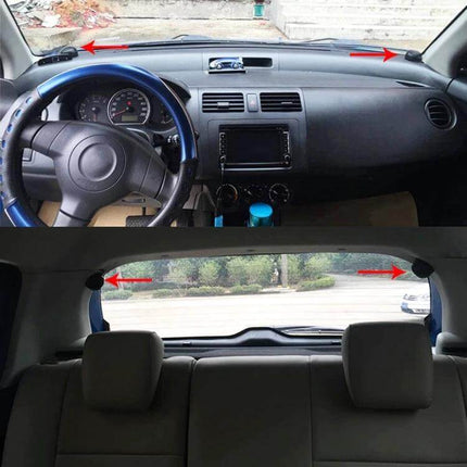 Two Pack Car Dome Tweeters For Crystal Clear Car Audio installed on dashboard and rear parcel shelf showing compact, unobtrusive tweeter placement