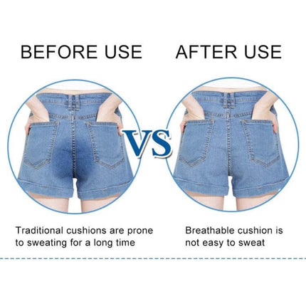 Comfortable Breathable Motorcycle Cushion with Sunscreen, Size XL breathable moisture-managing seat pad before and after comparison