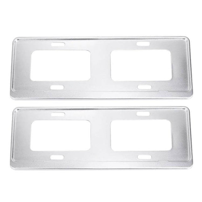 Silver Car License Plate Holder in Magnesium Alloy, Set of 2 – durable silver magnesium alloy holders for secure license plate mounting