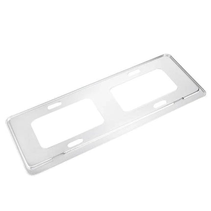 Silver Car License Plate Holder in Magnesium Alloy, Set of 2 - durable silver alloy frame to secure and protect vehicle license plates