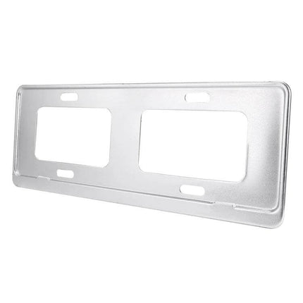 Silver Car License Plate Holder in Magnesium Alloy, Set of 2 - durable silver license plate frame pair for secure mounting