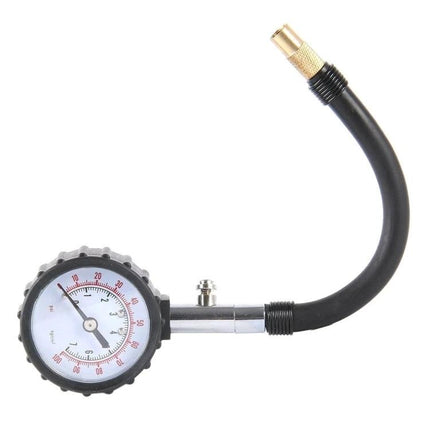 Tire Pressure Gauge for Daily Vehicle Checks and Travel - handheld dial gauge with flexible hose for quick on-the-go tire pressure checks
