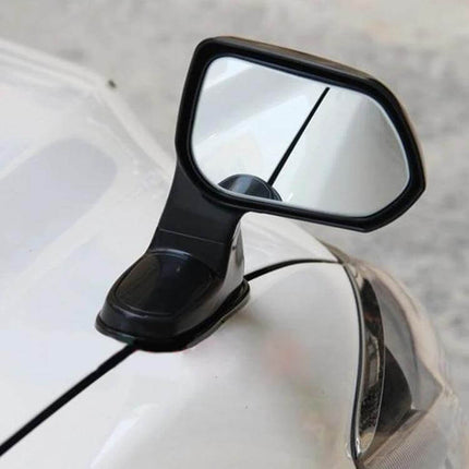 Right Side Rotatable Assistant Mirror for Car Visibility mounted on vehicle hood showing rotatable neck and improved blind spot visibility
