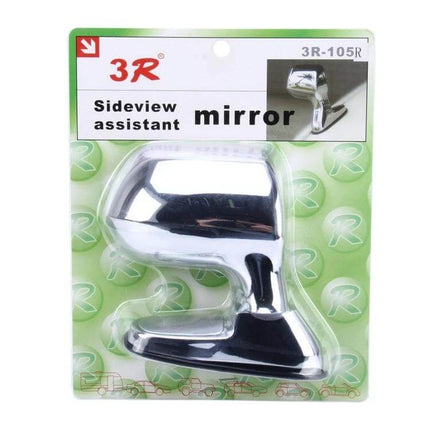 Right Side Rotatable Assistant Mirror for Car Visibility - chrome sideview assistant mirror with rotatable neck for reducing blind spots