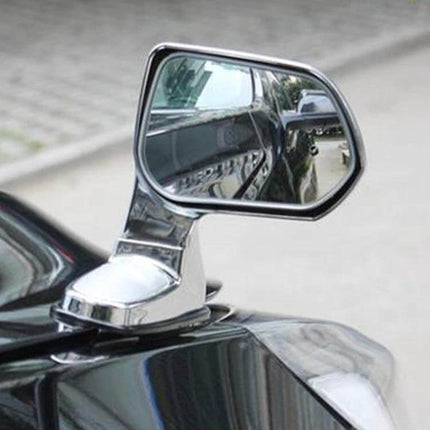 Right Side Rotatable Assistant Mirror for Car Visibility mounted on vehicle showing angled view to reduce blind spots