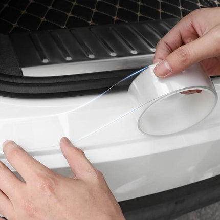 Protective Car Door Anti-Collision Strip with 10-Meter Length applied to rear bumper edge to prevent dents and scratches