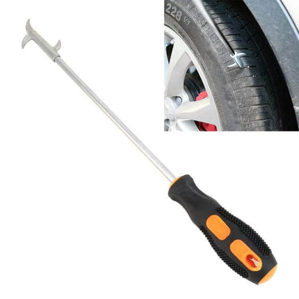 Portable Car Tire Cleaning Hook Black Orange For Everyday Use - 3.6x32cm metal core tire cleaning hook with black orange grip