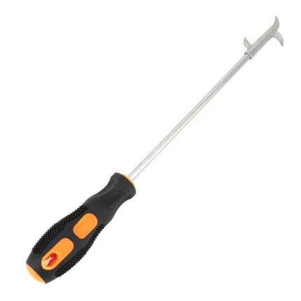 Portable Car Tire Cleaning Hook Black Orange For Everyday Use - 3.6x32cm metal-core hook with black orange handle for tire tread and valve stem cleanup
