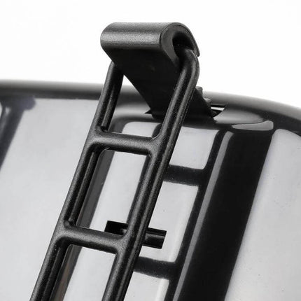 3R Portable Car Sunshade Mirror for Makeup Application clipped to car sun visor showing close-up of adjustable black plastic clip