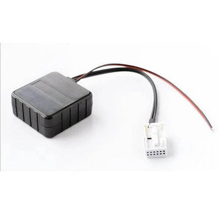 Car Bluetooth AUX Adapter For Audi 6-Disc CD Changer black module with wiring harness and white OEM connector