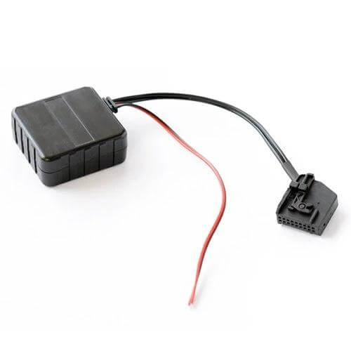 Car Wireless Bluetooth Audio Adapter Cable For Mercedes Benz - black plug-and-play module with CD changer connector and red power wire