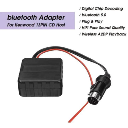 Car Bluetooth Aux Audio Adapter For Kenwood 13 Pin — compact plug‑and‑play Bluetooth 5.0 module with 13‑pin connector for wireless music streaming