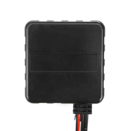 Car Bluetooth Aux Audio Adapter For Kenwood 13 Pin shown as a compact black plug‑and‑play module with wiring harness for factory CD changer port