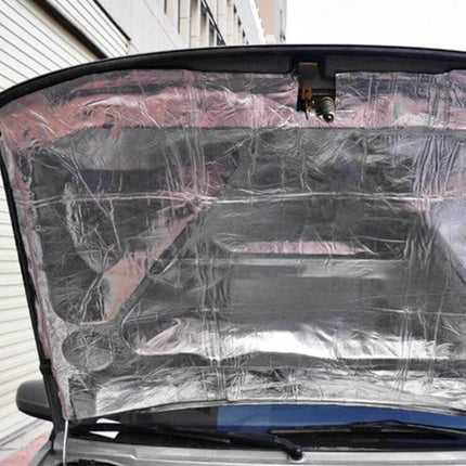 Car Exhaust Heat and Sound Insulation Mat with Waterproof Protection installed under car hood to reduce heat and noise, waterproof reflective barrier