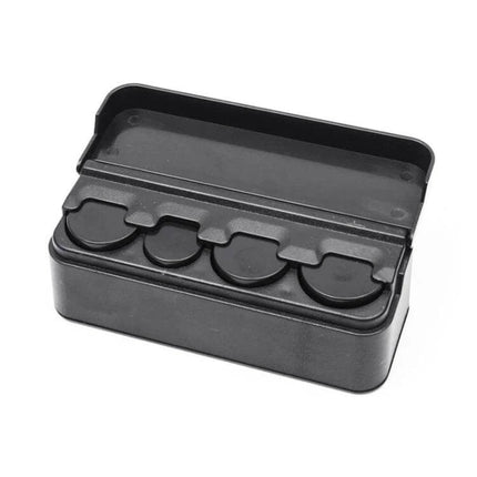 CARSUN Compact Coin Storage Box for Everyday Organization black 5-compartment coin organizer with hinged lid for car home office