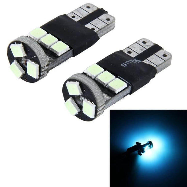 2 Pack T10 5W SMD 2835 9LED Car Clearance Lights, DC 12V bright blue 9-LED T10 clearance bulb pair for trailers trucks vans motorhomes