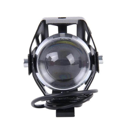 White LED External Headlight Lamp for Motorcycle Visibility front view mounted auxiliary LED lamp with bracket and wiring
