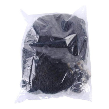 Universal Fit Mesh Cargo Storage Organizer for Vehicle Trunks - black mesh trunk organizer kit packed in clear plastic bag