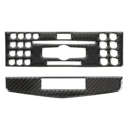 Mercedes-Benz W204 Carbon Fiber CD Frame Decorative Sticker installed on dashboard showing carbon fiber texture and cutouts