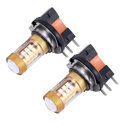LED Car Fog Lights 2 Pack for Fog Light Replacement - bright white LED replacement bulbs shown in 2-pack for improved fog visibility