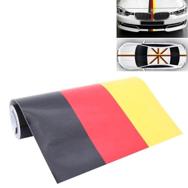 German Flag Car Decal Sticker for Vehicles, 2 Meters Long - self-adhesive waterproof German flag stripe for cars and SUVs