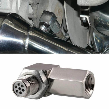 Oxygen Sensor Spacer 90 Degree for Exhaust Modifications - iron 90° O2 sensor adapter routing in tight exhaust spaces