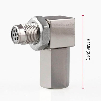Oxygen Sensor Spacer 90 Degree for Exhaust Modifications - durable iron 90° O2 sensor adapter for tight exhaust routing (61mm height)