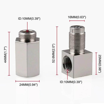 Oxygen Sensor Spacer 90 Degree for Exhaust Modifications iron 90° adapter with dimensions for tight O2 sensor routing