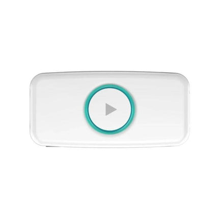 Doosl Mini Car Bluetooth Music Receiver With 3.5mm Stereo Input white compact unit with central play button for wireless car audio