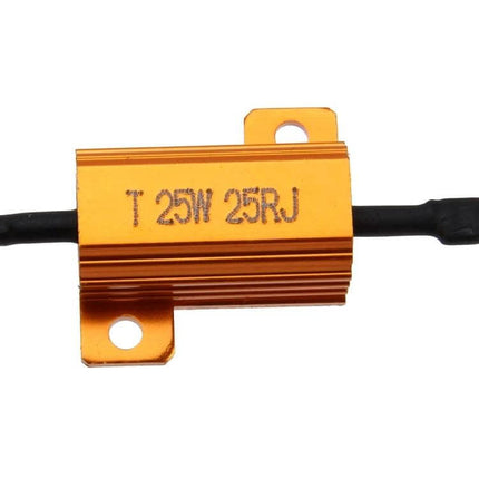 Car Canbus LED Error Canceller Decoder Load Resistor 2 Pack - 25W 25Ω gold aluminium housing inline resistor for CANbus LED DRL/fog lights