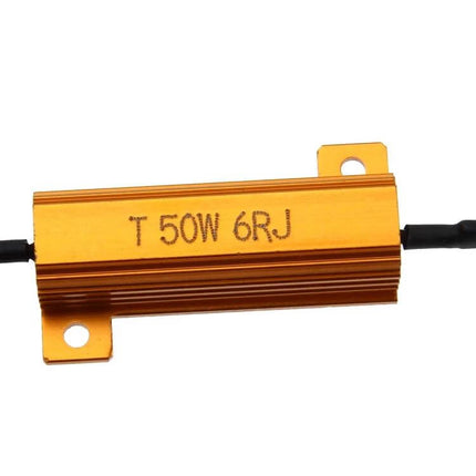 Car Canbus LED Decoder 2 Pack 50W 6 Ohm No Flicker gold 50W 6Rj resistor decoder for LED fog or DRL plug-and-play
