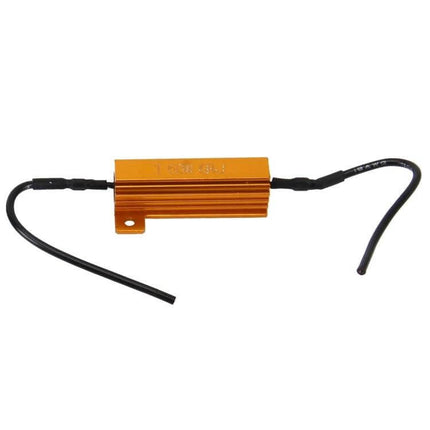 Car Canbus LED Decoder 2 Pack 50W 6 Ohm No Flicker - orange aluminum resistor decoder with two black wires for plug-and-play LED installation