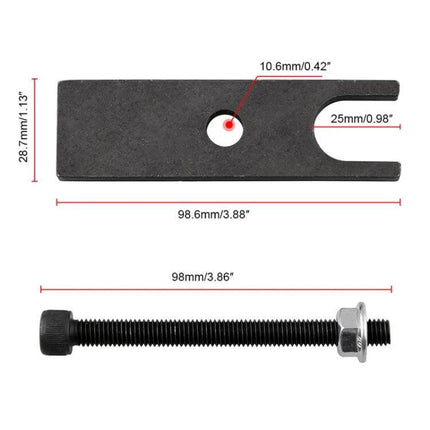 Valve Spring Compressor Tool For Universal Cars Durable And Easy To Use - iron plate and threaded bolt set with dimensions