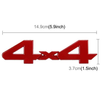 Durable Metal Car Sticker for Vehicle Personalization and Styling - red 4x4 metal emblem 14.9cm x 3.7cm weatherproof badge