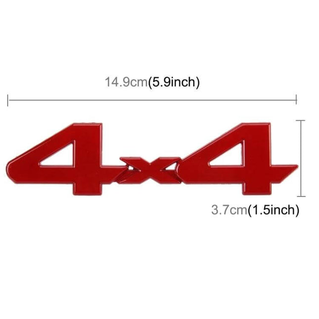 Durable Metal Car Sticker for Vehicle Personalization and Styling - red 4x4 metal emblem 14.9cm x 3.7cm weatherproof badge