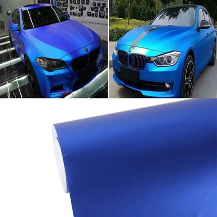 Ice Blue Metallic Matte Vinyl Car Wrap Sticker, 8m x 0.5m | Syndmart