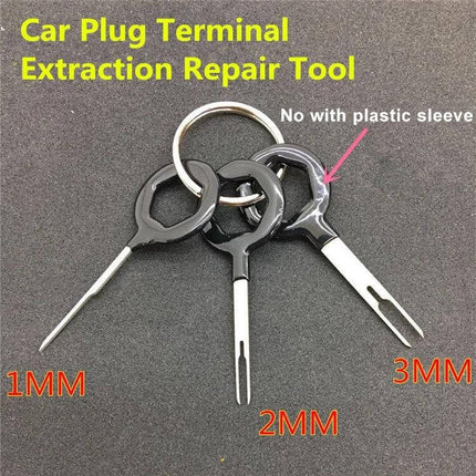 Auto Car Wire Harness Terminal Extraction Tool, 3-Piece - 1mm 2mm 3mm terminal removal keys on keyring for safe automotive connector release