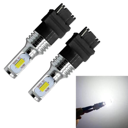 LED Back-Up Car Bulbs 2-Pack for Turn Signals and Reversing Lights - 3156 plug-and-play 3570 chip bright white replacement bulbs