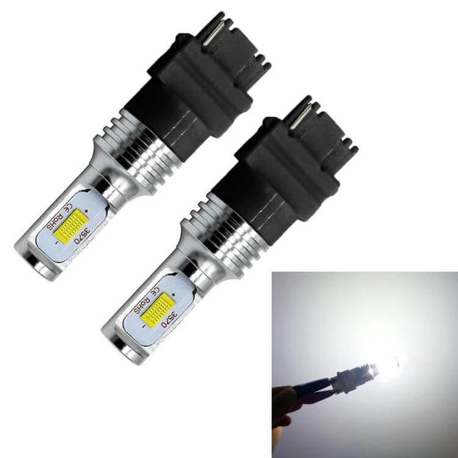 LED Back-Up Car Bulbs 2-Pack for Turn Signals and Reversing Lights - 3156 plug-and-play 3570 chip bright white replacement bulbs