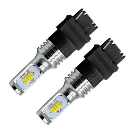 LED Back-Up Car Bulbs 2-Pack for Turn Signals and Reversing Lights – 3156 plug-and-play LED replacements with 3570 chips, decoding, long-life