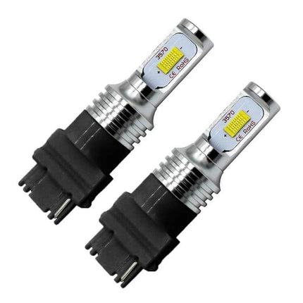 LED Back-Up Car Bulbs 2-Pack for Turn Signals and Reversing Lights - 3156 plug-and-play pair with 3570 LED chips, decoding, long-life illumination