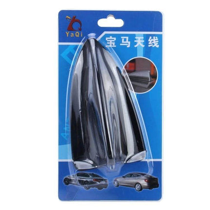 Shark Fin Plastic Car Antenna Decoration for Vehicle Styling, 16x9x6 cm - black plastic shark fin antenna cover in retail packaging
