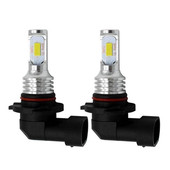 9005 HB3 Car Fog LED Bulbs Bright White, 2 Pack For Cars - 3570 chip plug-and-play pair with 360-degree beam for fog, rain, snow visibility