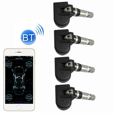VC601 Tire Pressure Monitoring for Safe Daily Vehicle Use - Bluetooth TPMS sensors with smartphone app showing tire pressure and temperature