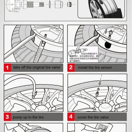 VC601 Tire Pressure Monitoring for Safe Daily Vehicle Use - Bluetooth tire sensor installation steps and wheel valve guide