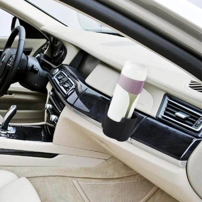 LiWen Car Hanger Storage Box for Organizing Vehicle Essentials mounted on car dashboard holding water bottle and small items