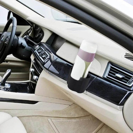 LiWen Car Hanger Storage Box for Organizing Vehicle Essentials mounted on car dashboard holding a bottle and small items